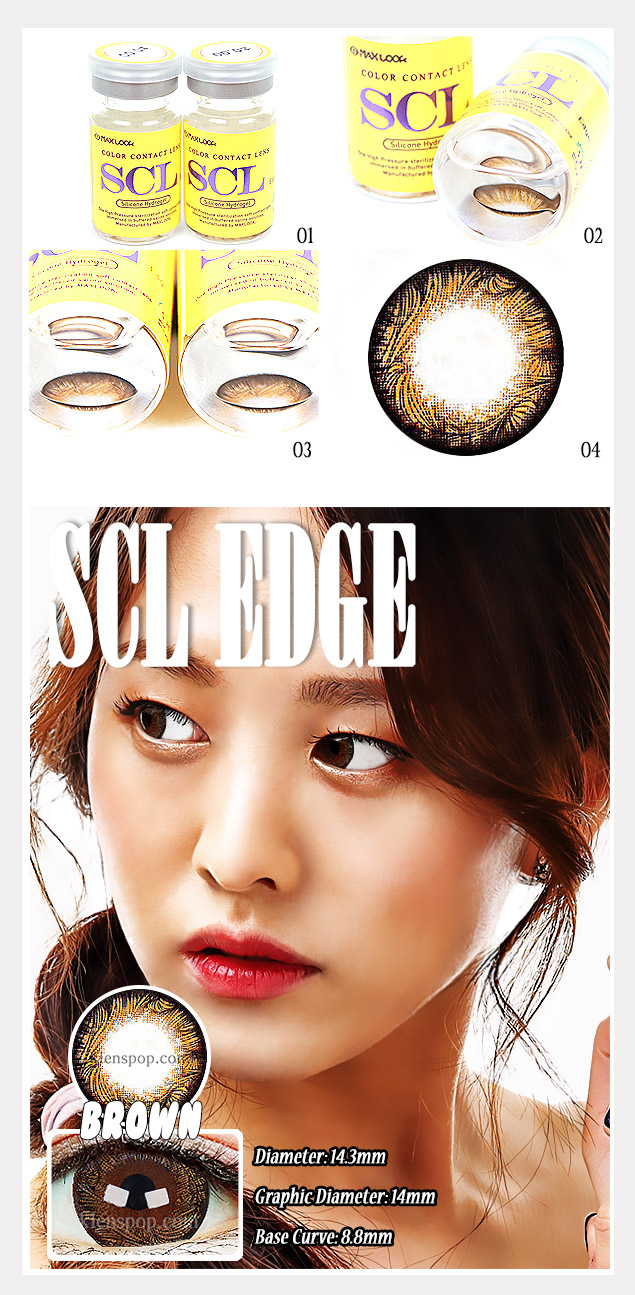 Description image of Scl Edge Brown (2pcs) 6 Months Silicone Hydrogel Color Contacts